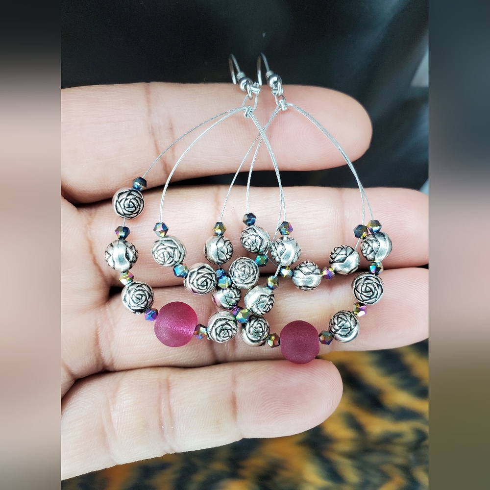 COPY - Beaded Hoop Earrings